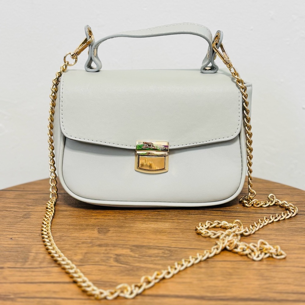 Bella Russo  Small Handbag  Clutch Crossbody Gold Chain Removable Strap